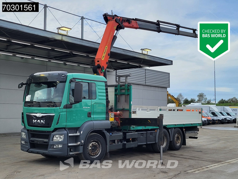 MAN TGS 26.400 6X2 Palfinger PK23001 EH Crane Kran Remote Retarder Euro 6 - Camion plateau, Camion grue: photos 1 MAN TGS 26.400 6X2 Palfinger PK23001 EH Crane Kran Remote Retarder Euro 6 - Camion plateau, Camion grue: photos 1