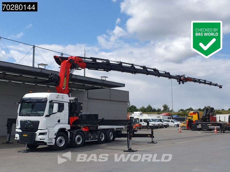 MAN TGS 35.520 8X4 Palfinger PK135.002 TEC 7 Kran Crane Hydrodrive Lift+steering axle Navi LED Euro 6 - Camion plateau, Camion grue: photos 1 MAN TGS 35.520 8X4 Palfinger PK135.002 TEC 7 Kran Crane Hydrodrive Lift+steering axle Navi LED Euro 6 - Camion plateau, Camion grue: photos 1