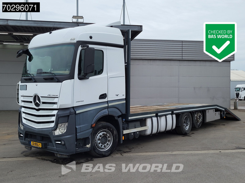 Mercedes-Benz Actros 2543 Actros 6X2 NL-Truck Machine transporter oprijwagen Retarder Lift-Axle ACC Euro 6 - Camion plateau: photos 1 Mercedes-Benz Actros 2543 Actros 6X2 NL-Truck Machine transporter oprijwagen Retarder Lift-Axle ACC Euro 6 - Camion plateau: photos 1