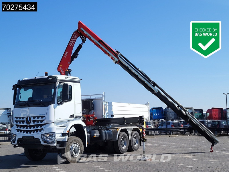 Mercedes-Benz Arocs 3348 6X6 Fassi F255A.2.24 xe-dynamic Kran Dreiseitenkipper Navi Euro 6 - Camion benne, Camion grue: photos 1 Mercedes-Benz Arocs 3348 6X6 Fassi F255A.2.24 xe-dynamic Kran Dreiseitenkipper Navi Euro 6 - Camion benne, Camion grue: photos 1