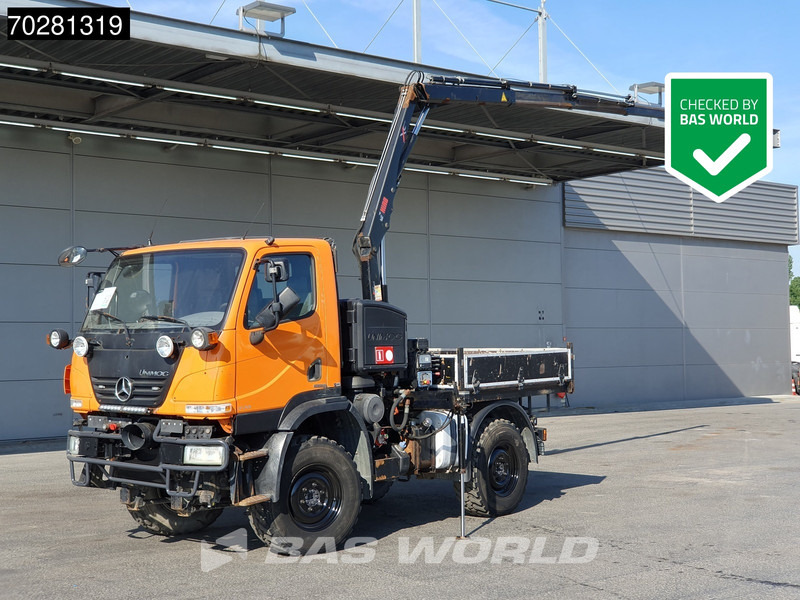 Mercedes-Benz U20 4X4 Hiab 022D-3 HIDUO Kran Crane Hydraulic Euro 5 - Camion plateau, Camion grue: photos 1 Mercedes-Benz U20 4X4 Hiab 022D-3 HIDUO Kran Crane Hydraulic Euro 5 - Camion plateau, Camion grue: photos 1