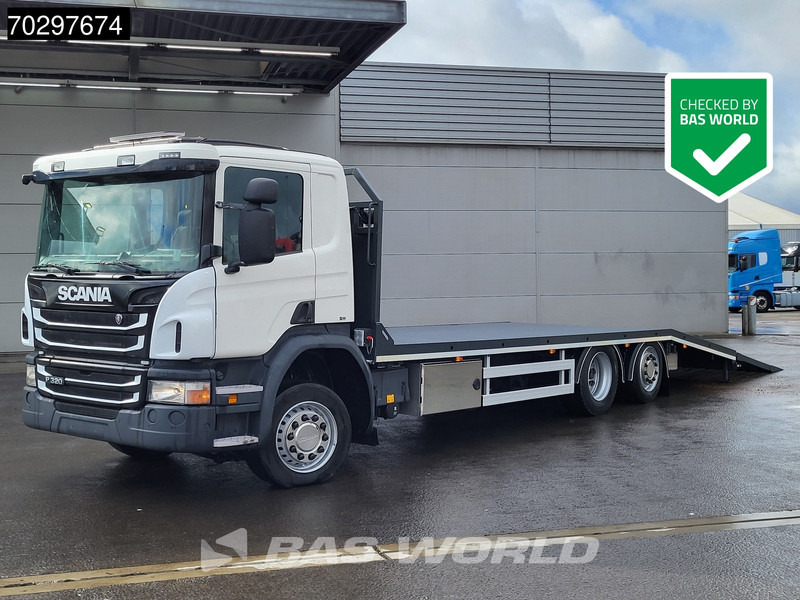 Scania P320 P 6X2 Machine transporter Winch Lift+Steering Axle Euro 6 - Camion porte-voitures: photos 1 Scania P320 P 6X2 Machine transporter Winch Lift+Steering Axle Euro 6 - Camion porte-voitures: photos 1