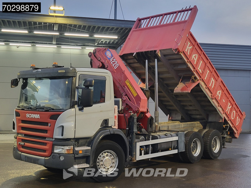 Scania P340 6X4 HMF 4220 K6 Crane Winch Tipper Full Steel Manual Gearbox - Camion benne, Camion grue: photos 2 Scania P340 6X4 HMF 4220 K6 Crane Winch Tipper Full Steel Manual Gearbox - Camion benne, Camion grue: photos 2
