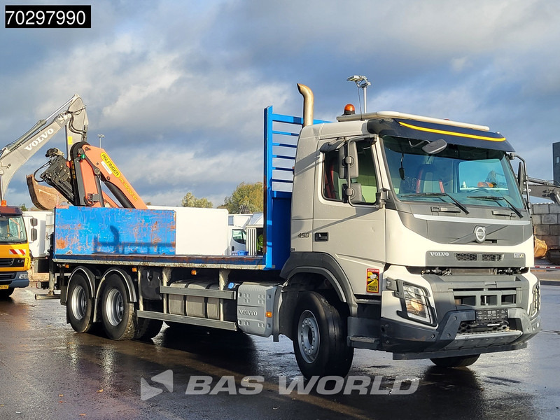 Camion plateau, Camion grue Volvo FMX 450 FMX 6X4 Palfinger PK 18002 EH Crane Manual Euro 6: photos 17