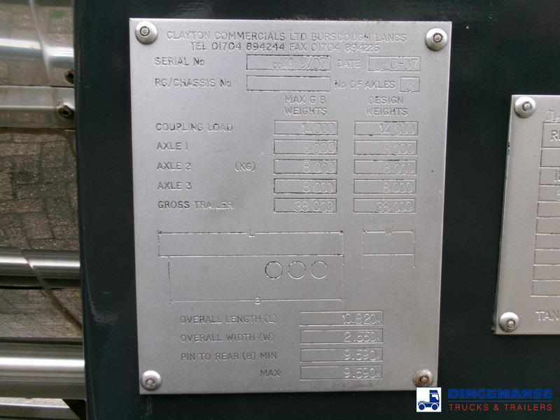 Semi-remorque citerne Clayton Food tank inox 30 m3 / 1 comp: photos 14 Semi-remorque citerne Clayton Food tank inox 30 m3 / 1 comp: photos 14