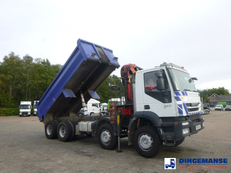 Camion grue Iveco AD340T36 8x4 RHD tipper + Palfinger E120 plus + grapple: photos 6
