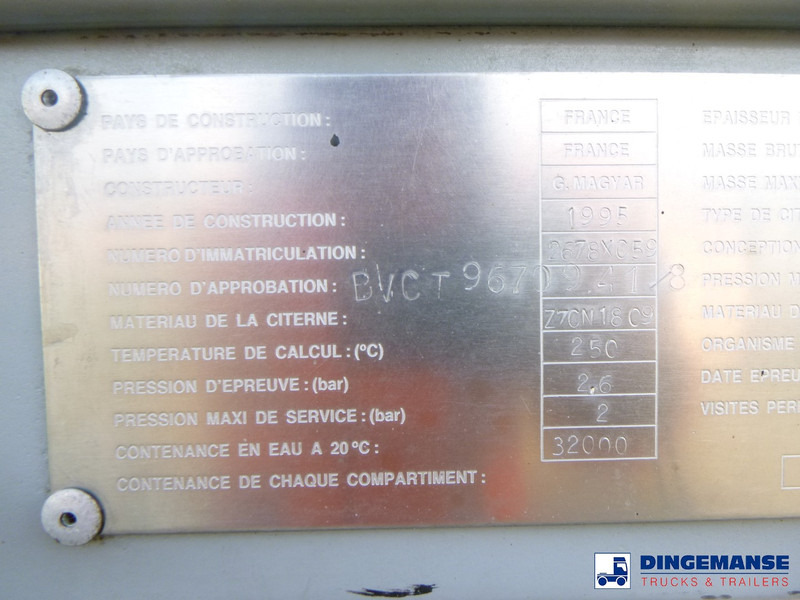 Semi-remorque citerne Magyar Bitumen tank inox 32 m3 / 1 comp: photos 19