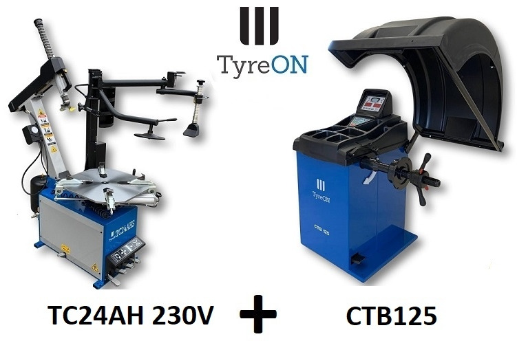 24 Inch car tyre changer with airbooster 230V + car wheel balancer - Équipement de garage: photos 1 24 Inch car tyre changer with airbooster 230V + car wheel balancer - Équipement de garage: photos 1