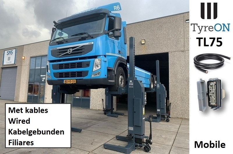 TL75-4 30T mobile truck lift - wired - 400V - performance 3,0 kW per column - large display - lifting time <= 95 s - Équipement de garage: photos 1 TL75-4 30T mobile truck lift - wired - 400V - performance 3,0 kW per column - large display - lifting time <= 95 s - Équipement de garage: photos 1