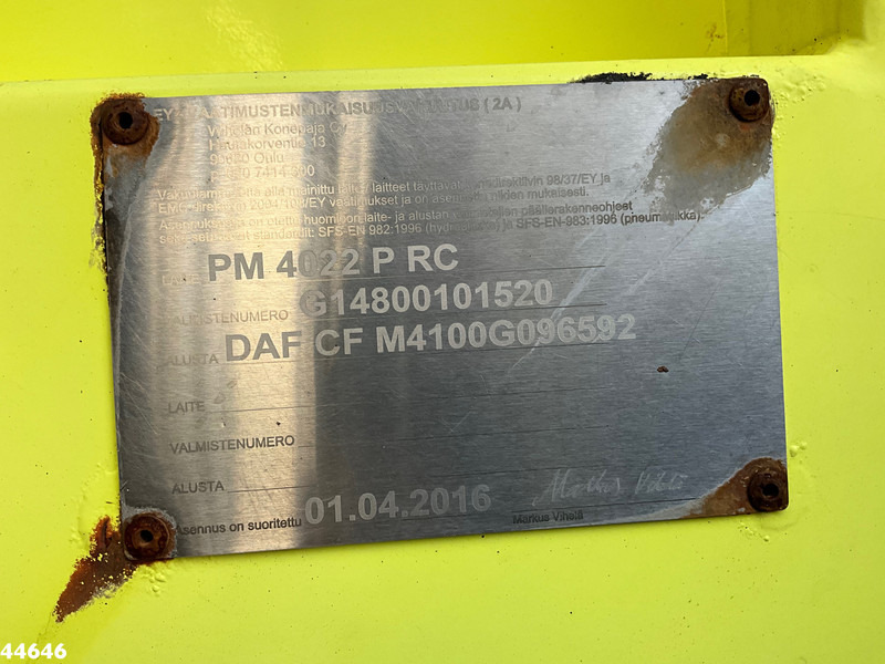 DAF FA CF 340 Euro 6 NTM 14.6m³ + PM 4 Tonmeter laadkraan en leasing occasion DAF FA CF 340 Euro 6 NTM 14.6m³ + PM 4 Tonmeter laadkraan: photos 19