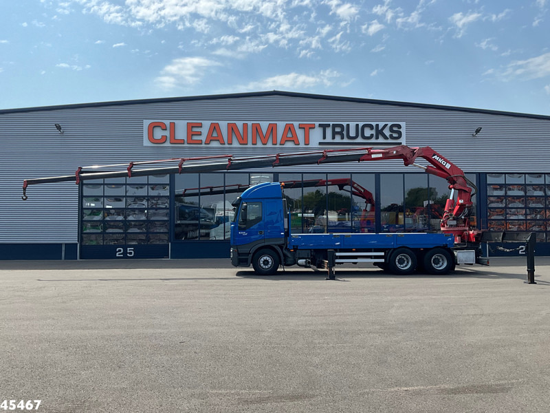 Camion plateau, Camion grue Iveco Stralis 500 6x4 MKG 54 Tonmeter laadkraan