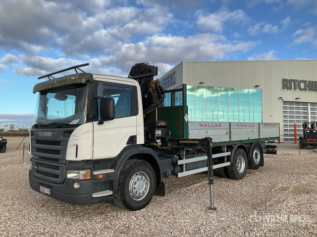 2007 Scania P340 2006 Hiab 144B-2 5 ton on 6x2 Flatbed Truck with Crane - Camion plateau, Camion grue: photos 3 2007 Scania P340 2006 Hiab 144B-2 5 ton on 6x2 Flatbed Truck with Crane - Camion plateau, Camion grue: photos 3