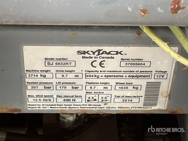 2014 Skyjack SJ6832RT 4x4 Diesel Scissor Lift - Nacelle ciseaux: photos 1 2014 Skyjack SJ6832RT 4x4 Diesel Scissor Lift - Nacelle ciseaux: photos 1