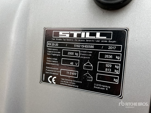 2017 Still RX20 2000 kg Electric Forklift - Chariot élévateur électrique: photos 2 2017 Still RX20 2000 kg Electric Forklift - Chariot élévateur électrique: photos 2
