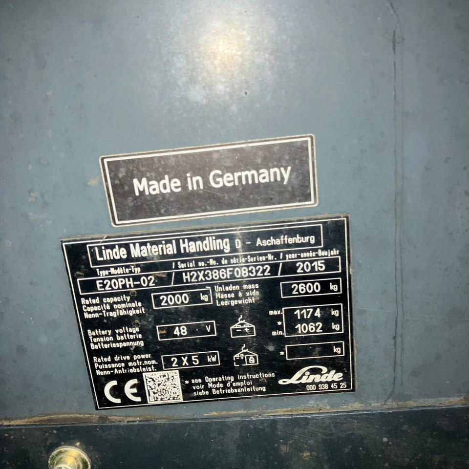 Linde E20PH (386-02) EVO - Chariot élévateur électrique: photos 4 Linde E20PH (386-02) EVO - Chariot élévateur électrique: photos 4