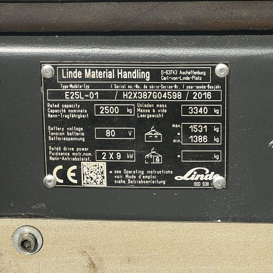 Chariot élévateur électrique Linde E25L (387): photos 19