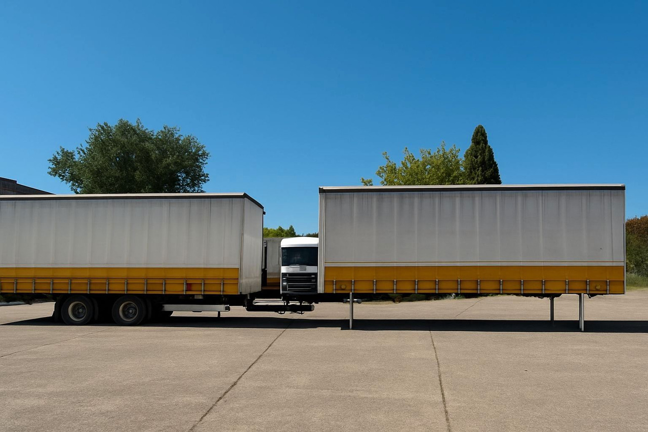 Krone 2 x WB 7,82 Jumbo, Hubdach, Edscha + Anh. Tandem - Carrosserie bâchee: photos 1 Krone 2 x WB 7,82 Jumbo, Hubdach, Edscha + Anh. Tandem - Carrosserie bâchee: photos 1