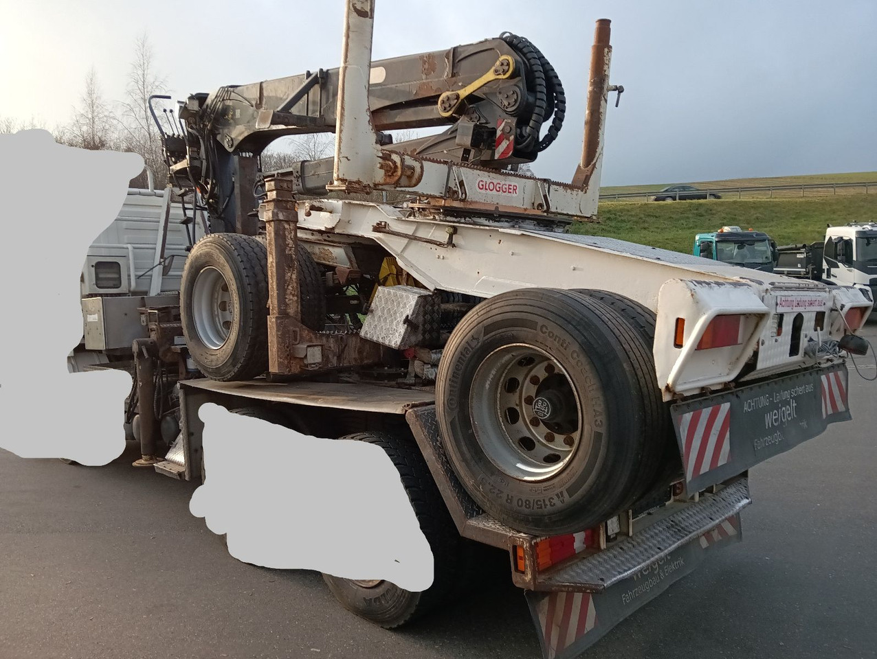 Camion grumier, Camion grue Palfinger EPSILON E250L82 Langholzkran+GLOGGER Aufbau+Anhä: photos 23
