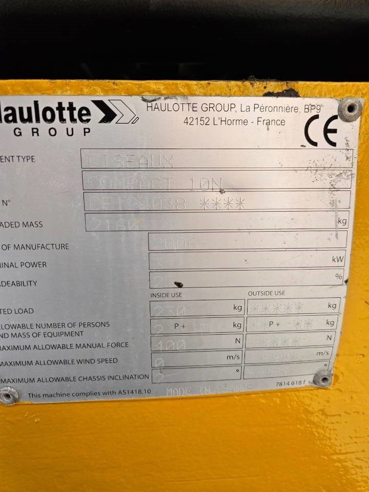 Haulotte Compact 10 N - Nacelle ciseaux: photos 5 Haulotte Compact 10 N - Nacelle ciseaux: photos 5
