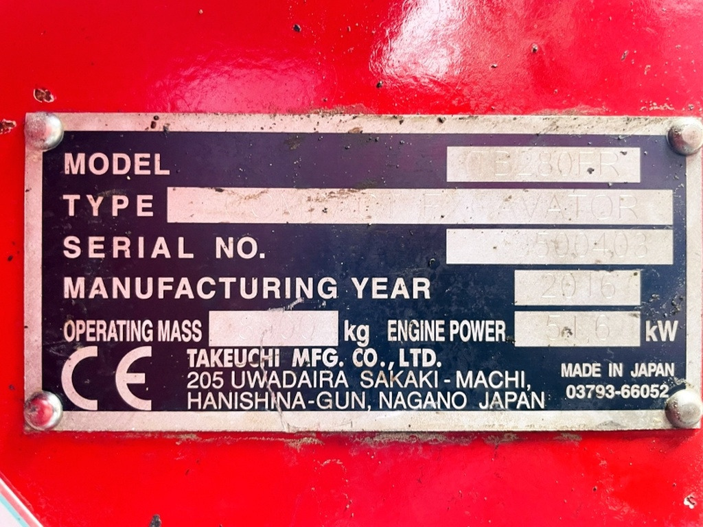 Takeuchi TB280FR (4051) - Mini pelle: photos 3 Takeuchi TB280FR (4051) - Mini pelle: photos 3