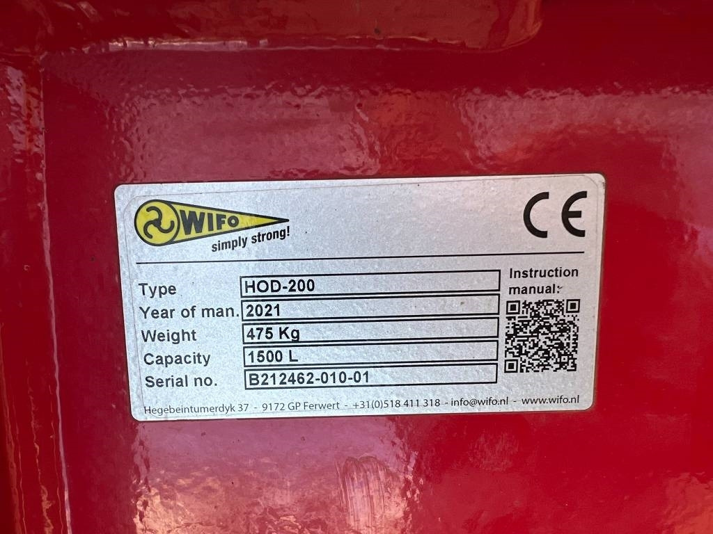 Wifo HOD-200 Schepbak  - Godet pour chargeur pour Machine agricole: photos 5 Wifo HOD-200 Schepbak  - Godet pour chargeur pour Machine agricole: photos 5