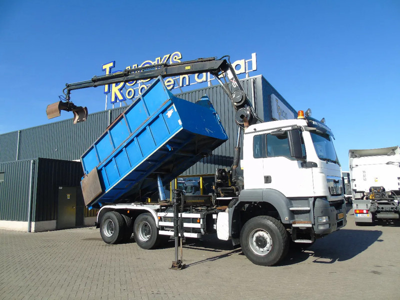 MAN TGS 26.400 + 6x6 + HIAB 166 E3 HIPRO + 3SIDE TIPPER - Camion grue: photos 2 MAN TGS 26.400 + 6x6 + HIAB 166 E3 HIPRO + 3SIDE TIPPER - Camion grue: photos 2