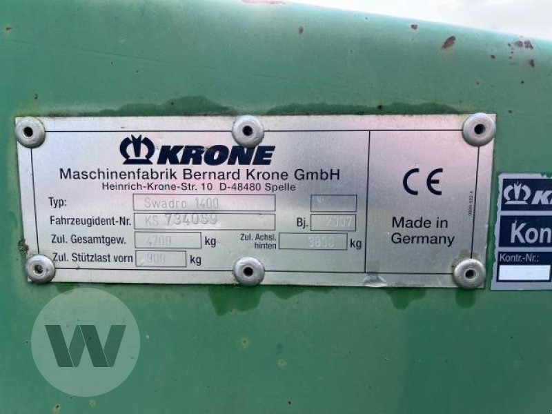 Krone Swadro 1400 - Faneuse: photos 3 Krone Swadro 1400 - Faneuse: photos 3