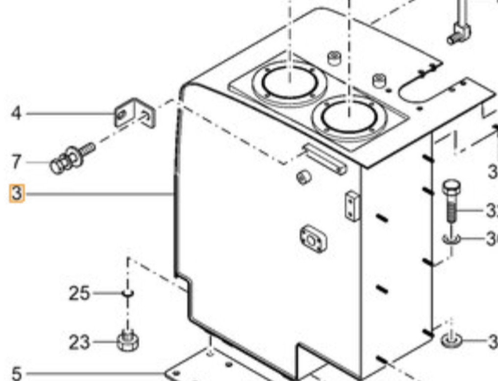 Case 3LM9-07010 - Réservoir hydraulique pour Engins de chantier: photos 1 Case 3LM9-07010 - Réservoir hydraulique pour Engins de chantier: photos 1