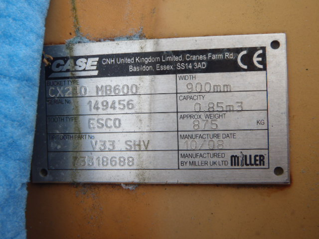 Case CX240 - - Godet pour Engins de chantier: photos 3 Case CX240 - - Godet pour Engins de chantier: photos 3