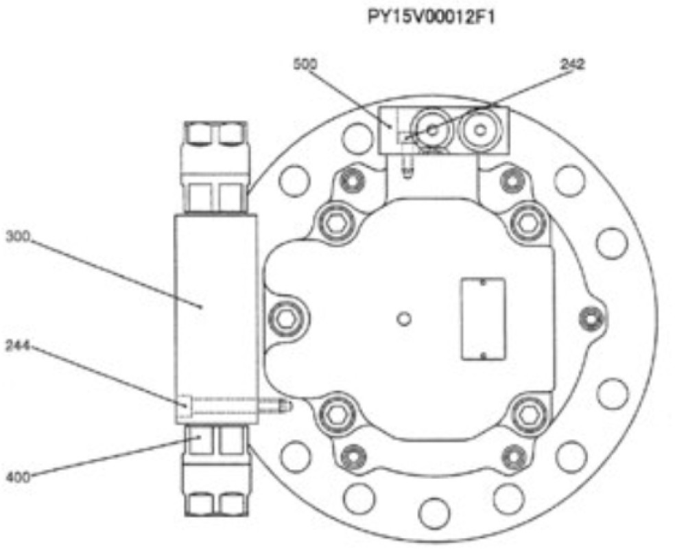 Case PY15V00012F2 - Moteur de rotation pour Engins de chantier: photos 2 Case PY15V00012F2 - Moteur de rotation pour Engins de chantier: photos 2