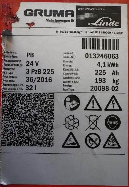 GRUMA 24 Volt 3 PzB 225 Ah - Accumulateur: photos 5 GRUMA 24 Volt 3 PzB 225 Ah - Accumulateur: photos 5