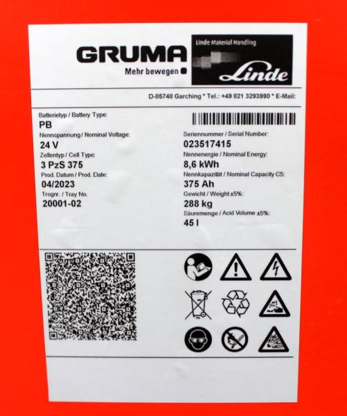 GRUMA 24 Volt 3 PzS 375 Ah - Accumulateur: photos 4 GRUMA 24 Volt 3 PzS 375 Ah - Accumulateur: photos 4