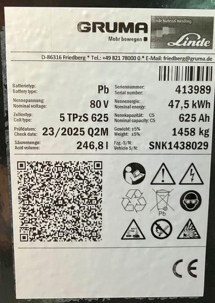 GRUMA 80 Volt 5 PzS 625 Ah - Accumulateur: photos 5 GRUMA 80 Volt 5 PzS 625 Ah - Accumulateur: photos 5