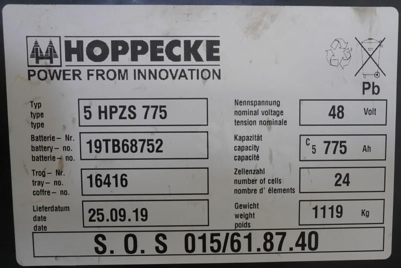 HOPPECKE 48 Volt 5 PzS 775 Ah - Accumulateur: photos 5 HOPPECKE 48 Volt 5 PzS 775 Ah - Accumulateur: photos 5