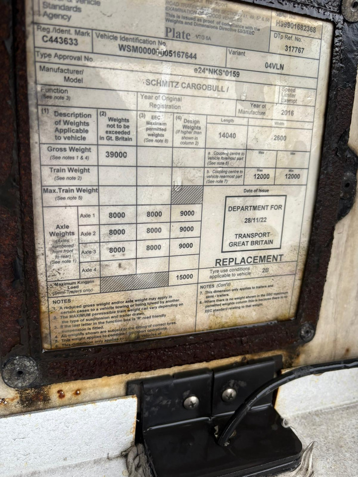 Schmitz Cargobull 2016 TK SLXe 300 – BTK110 - Semi-remorque frigorifique: photos 5 Schmitz Cargobull 2016 TK SLXe 300 – BTK110 - Semi-remorque frigorifique: photos 5