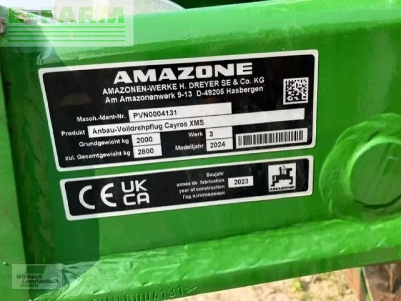Amazone cayros xms 5-950 - Charrue: photos 2 Amazone cayros xms 5-950 - Charrue: photos 2