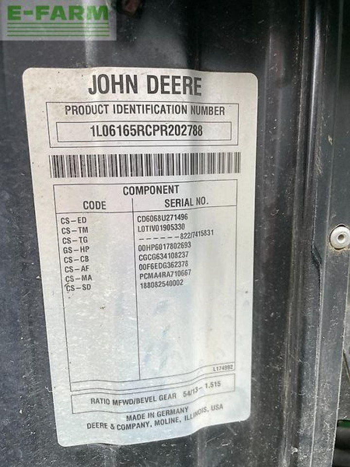 Tracteur agricole John Deere 6r165 / 6r 165: photos 24