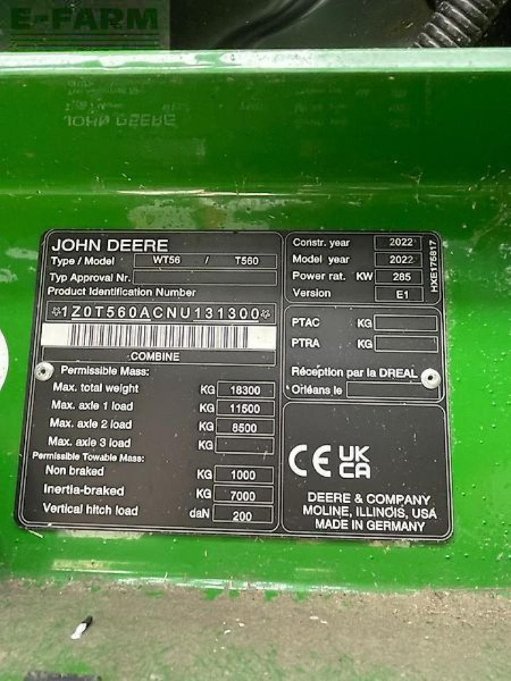 Moissonneuse-batteuse John Deere t560: photos 25