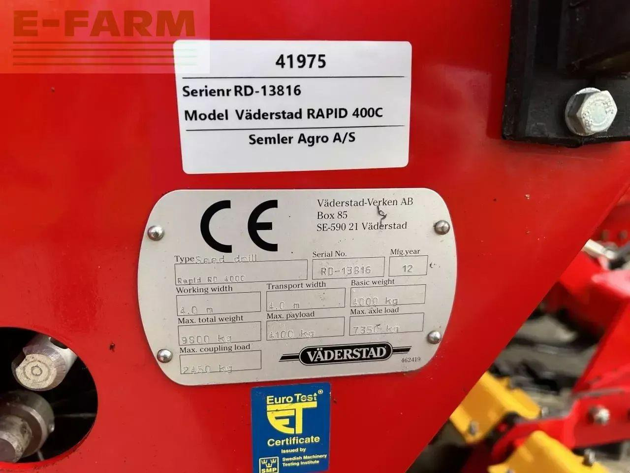 Combiné de semis Väderstad rapid 400c: photos 15