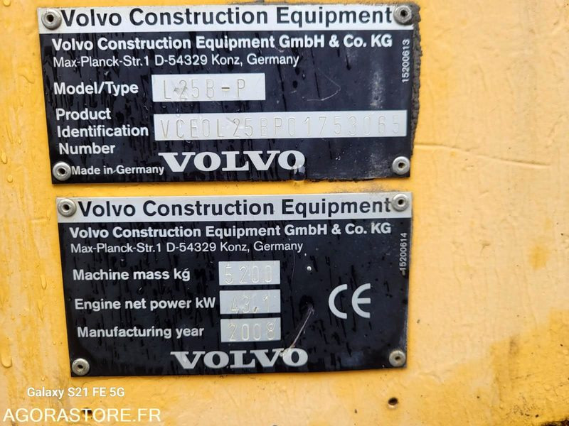 CHARGEUSE VOLVO L25B-P 2008 6200 HEURES - Chargeuse: photos 5 CHARGEUSE VOLVO L25B-P 2008 6200 HEURES - Chargeuse: photos 5