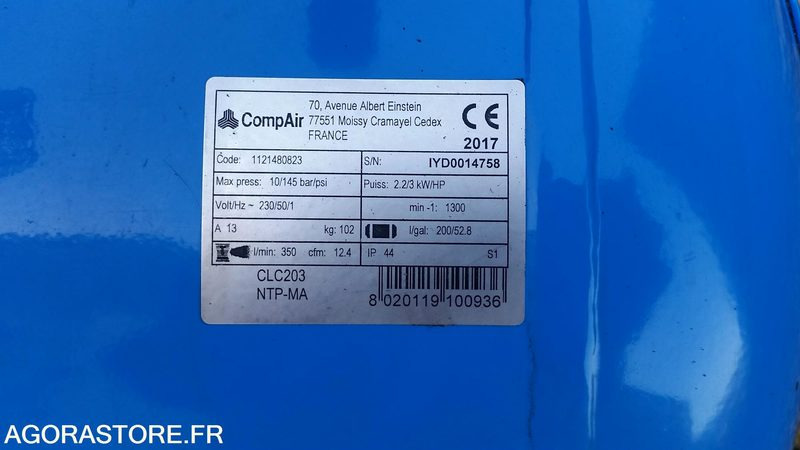 COMPRESSEUR LUCHARD COMPAIR MODELE CLC 203 200L 220v - Compresseur d'air: photos 3 COMPRESSEUR LUCHARD COMPAIR MODELE CLC 203 200L 220v - Compresseur d'air: photos 3