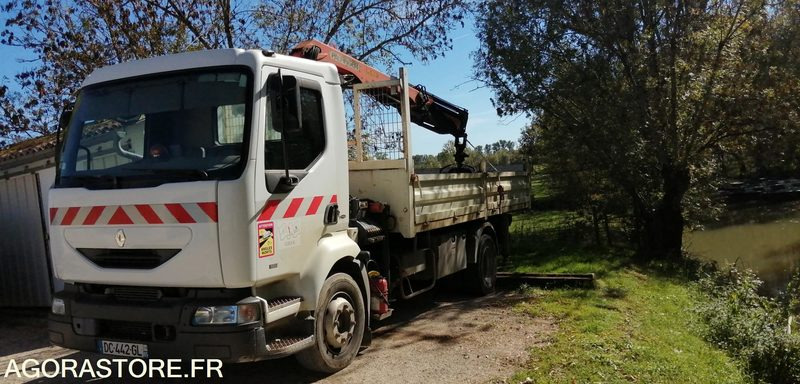 Camion benne avec grue - Renault Midlum 2001 293846kms - Camion: photos 1 Camion benne avec grue - Renault Midlum 2001 293846kms - Camion: photos 1