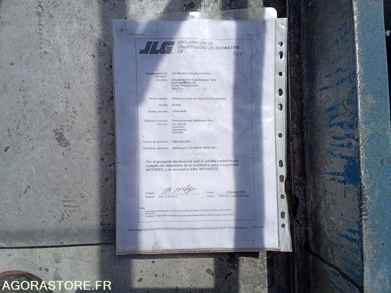 Nacelle electrique à ciseaux JLG 2030ES - Nacelle: photos 5 Nacelle electrique à ciseaux JLG 2030ES - Nacelle: photos 5