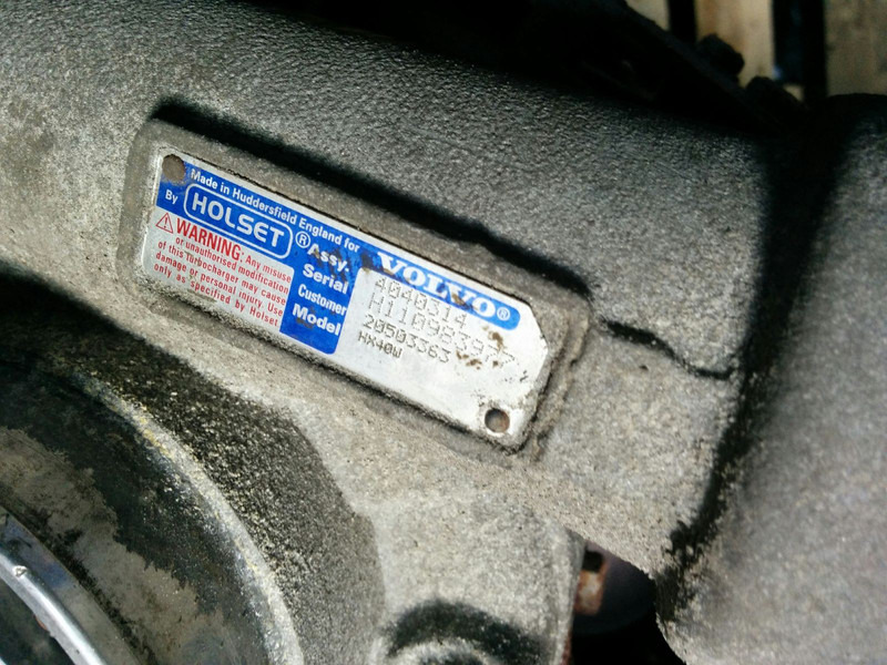 Volvo Вольво HOLSET HX40M . HX40G - Turbocompresseur: photos 5 Volvo Вольво HOLSET HX40M . HX40G - Turbocompresseur: photos 5