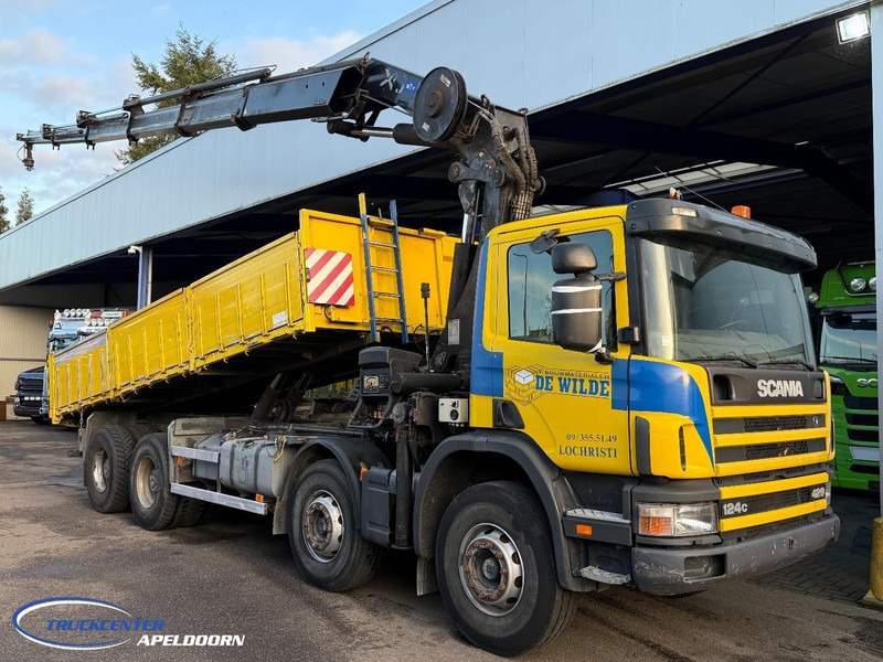 Scania P124-420 8x4 Naafreductie, Bladgeveerd, Handgeschakeld, HIAB 322 E5 - Camion benne, Camion grue: photos 1 Scania P124-420 8x4 Naafreductie, Bladgeveerd, Handgeschakeld, HIAB 322 E5 - Camion benne, Camion grue: photos 1
