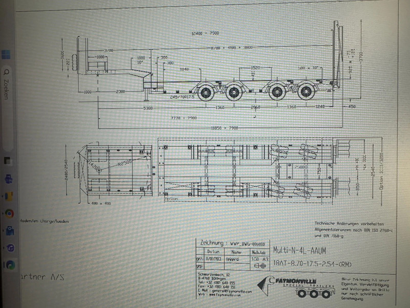 Faymonville F-S44-1AAA 4 AXLE, 2 STEERING AXLE, 7.9 METER EXTENADABLE DOUBLE RAMPS - Semi-remorque surbaissé: photos 4 Faymonville F-S44-1AAA 4 AXLE, 2 STEERING AXLE, 7.9 METER EXTENADABLE DOUBLE RAMPS - Semi-remorque surbaissé: photos 4