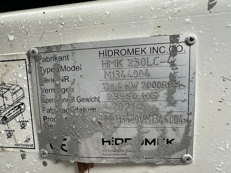 Hidromek HMK 230LC-4 CE, 700 MM PADS, CV, PIPED AUX PIPING,QH, AUTO LUBE, AC REVERSE CAMERA en leasing occasion Hidromek HMK 230LC-4 CE, 700 MM PADS, CV, PIPED AUX PIPING,QH, AUTO LUBE, AC REVERSE CAMERA: photos 12