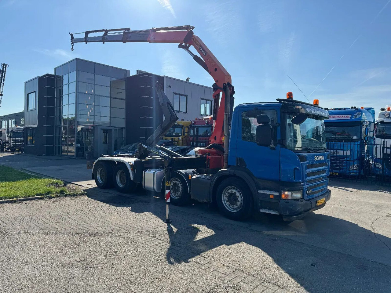 Scania P380 8X4 PALFINGER HOOK + PALFINGER PK16502 + RE - Camion ampliroll, Camion grue: photos 2 Scania P380 8X4 PALFINGER HOOK + PALFINGER PK16502 + RE - Camion ampliroll, Camion grue: photos 2