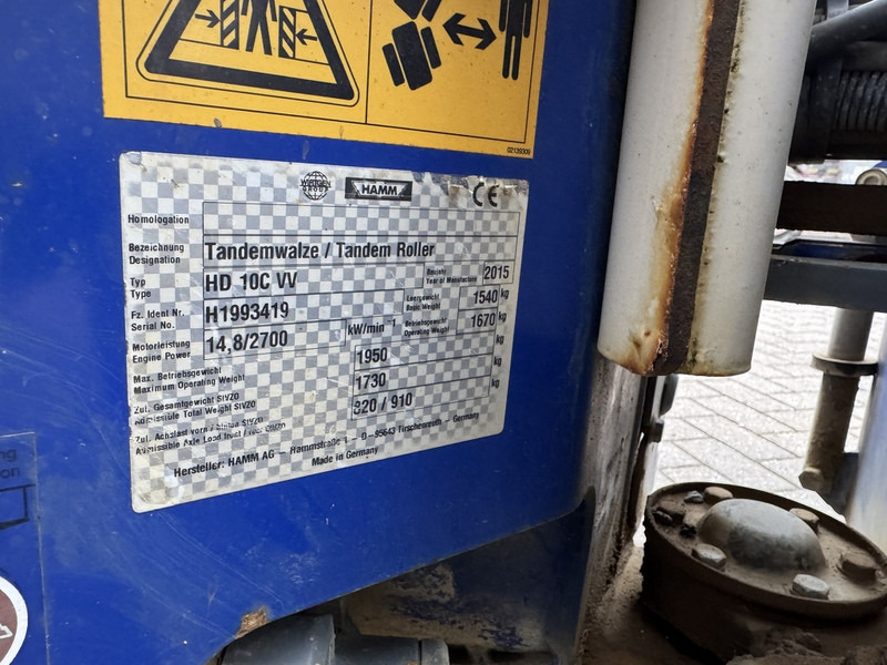 Compacteur Hamm HD 10 VV Trilwals / Road Roller / Tandemwalze 2015 Kubota Diesel: photos 11 Compacteur Hamm HD 10 VV Trilwals / Road Roller / Tandemwalze 2015 Kubota Diesel: photos 11