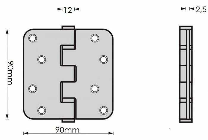 (1500x) Black hinge - 9 cm - with screws - Autre matériel: photos 2 (1500x) Black hinge - 9 cm - with screws - Autre matériel: photos 2